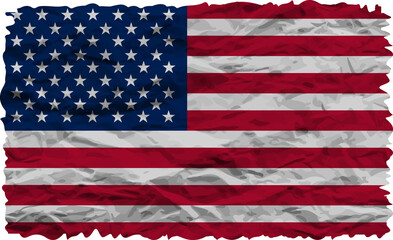 United States flag crumpled. USA grunge