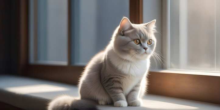 image of a cute cat seated on a windowsill