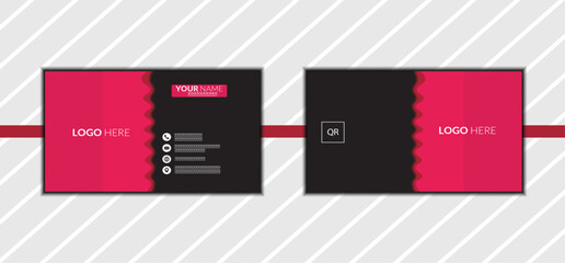 Double sided business card design colored of vector design template.