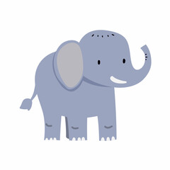 vector flat cute elephant illustration with white background
