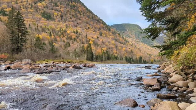 The Jacques-Cartier River in the Jacques Cartier National Park (Quebec, Canada). 