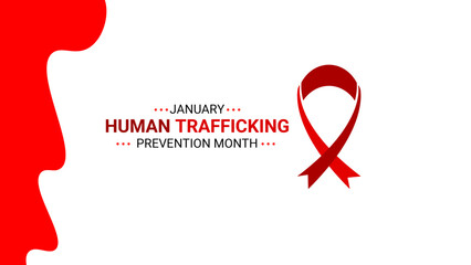 National Slavery and Human Trafficking Prevention Month is observed every year on january. Vector illustration on the theme of National Human Trafficking Awareness Month. banner, cover, card, poster.