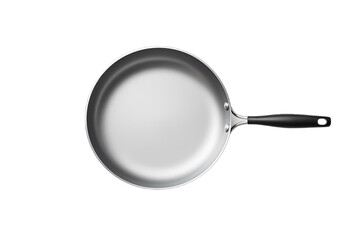 Stainless steel frying pan Isolated on transparent background