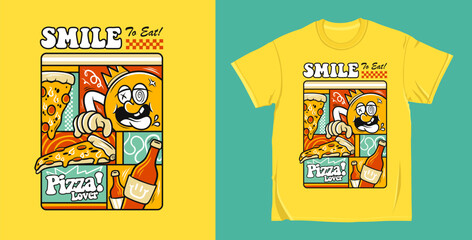 Food lover graphic t-shirt design, fast food vector illustration for t-shirt, apparel and clothing design