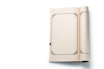 Retro blank book isolated on white background