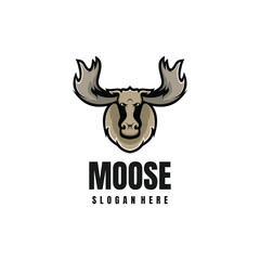 Head Moose Mascot Logo