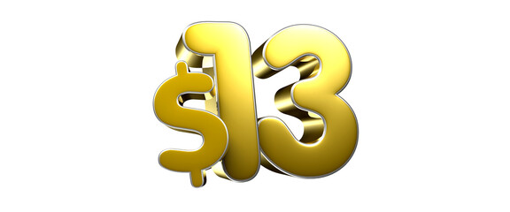 Obraz premium 12 dollar figure gold 3D illustration. Advertising signs. Product design. Product sales.