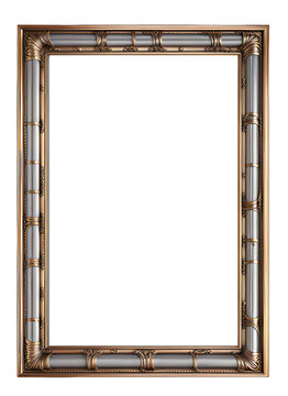 vintage picture frame isolated on transparent background
