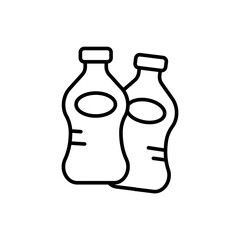 Bottle water outline icons, minimalist vector illustration ,simple transparent graphic element .Isolated on white background