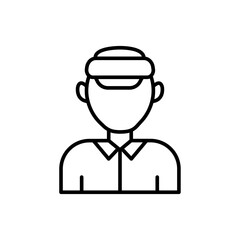 Shopkeeper outline icons, minimalist vector illustration ,simple transparent graphic element .Isolated on white background
