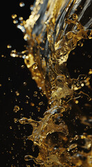 a gold water flowing through the air