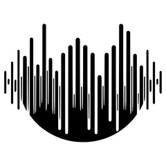 minimal sound wave icon vector art illustration black color 