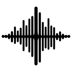 minimal sound wave icon vector art illustration black color 