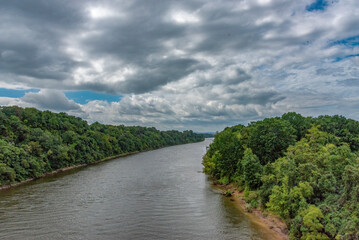 Fototapeta na wymiar Cumberland River from Greenway Bridge Nashville 