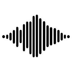 minimal sound wave icon vector art illustration black color 