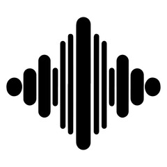 minimal sound wave icon vector art illustration black color 