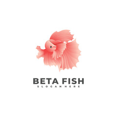 Gradient Beta Fish Logo Design