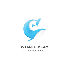 Whale Play Gradient Logo