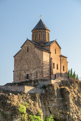 Fototapeta na wymiar The Virgin Mary Assumption Church of Metekhi in Tbilisi, Georgia
