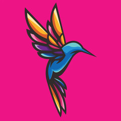 Obraz premium Colibri Colorful Logo Vector illustration 
