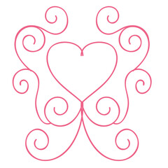 Elegant decoration with hearts for Valentines Day. Vector illustration. Vector illustration