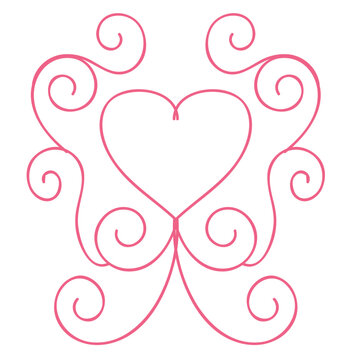 Elegant decoration with hearts for Valentines Day. Vector illustration. Vector illustration