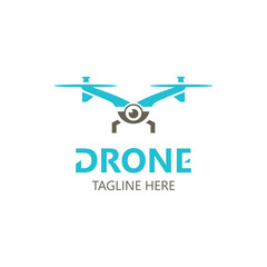 Drone aerial with camera vector template icon. logo photography drone vector. quadcopter flat style