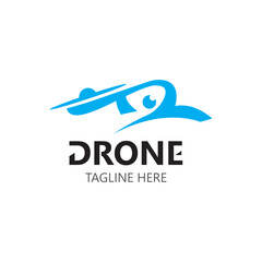 Drone aerial with camera vector template icon. logo photography drone vector. quadcopter flat style
