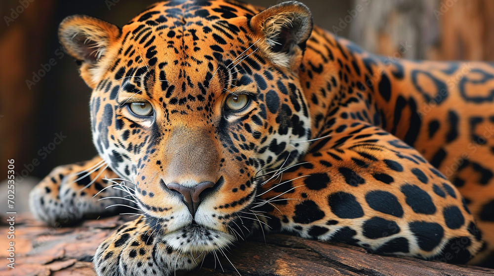 Wall mural close up of a leopard