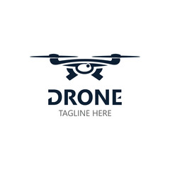 Drone aerial with camera vector template icon. logo photography drone vector. quadcopter flat style