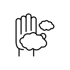 Hand wash outline icons, minimalist vector illustration ,simple transparent graphic element .Isolated on white background