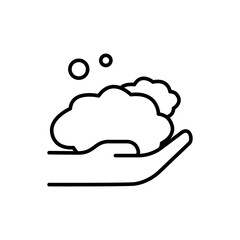 Hand soap outline icons, minimalist vector illustration ,simple transparent graphic element .Isolated on white background