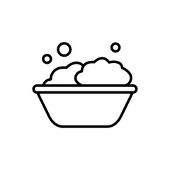Washing bucket outline icons, minimalist vector illustration ,simple transparent graphic element .Isolated on white background