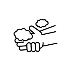 Hand wash outline icons, minimalist vector illustration ,simple transparent graphic element .Isolated on white background