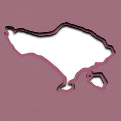 Bali Island paper-cut frame on textured paper