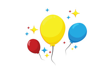 Obraz na płótnie Canvas Colorful Balloon New Year Sticker