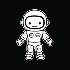 Artwork illustration of an astronaut in black and white