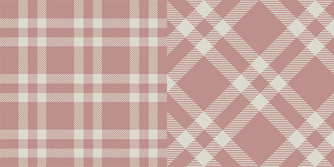 Vector checkered pattern or plaid pattern in pink, white . Tartan, textured seamless plat for flannel shirts, duvet covers, other autumn winter textile mills. Vector Format