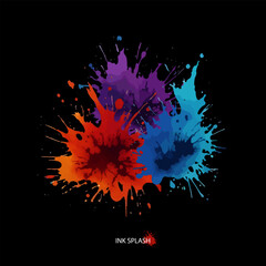 Artistic colored ink splash background