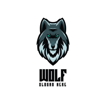 head wolf mascot logo