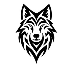wolf tribal tattoo logo icon design illustration
