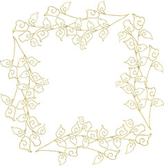  Gold Floral Doodle Borders and Frames.