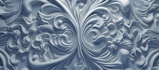 blue cream color floral motif pattern wave 15