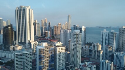 Fototapeta na wymiar aerial view of buildings in Panama City