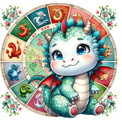 Dragon Collection, Dragon PNG, Dragon Year, Cute Dragon, Dragon Clipart, Water Color Dragon