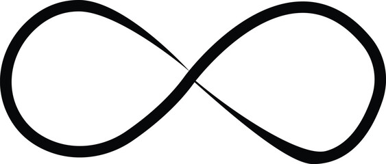 Infinity icon . eternity, infinite, endless, loop symbols. Unlimited infinity icons flat style, The symbol of the unlimited in mathematics, space. Black geometric elements on a transparent background. - obrazy, fototapety, plakaty