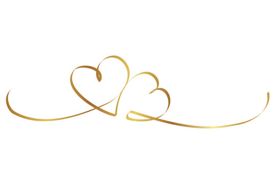 valentines day line art gold