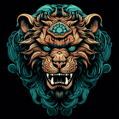 Lion head vector