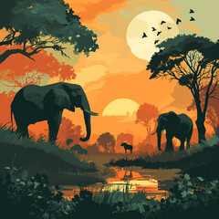 World wildlife day poster illustration design 