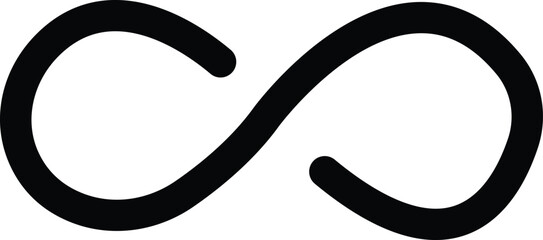 Infinity icon . eternity, infinite, endless, loop symbols. Unlimited infinity icons flat style, The symbol of the unlimited in mathematics, space. Black geometric elements on a transparent background.